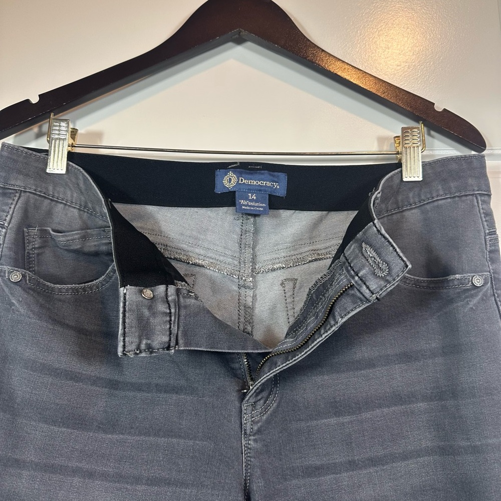 Democracy Modern Ab solution High Rise Ankle Length Grey Skinny Jeans Size 14 - Picture 8 of 11